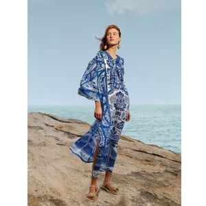 FARM Rio Off-White Delicate Tapestry Maxi Cover Up Resortwear Dress Size XXS NWT